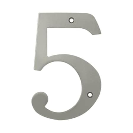 6 In. House Numbers; Satin Nickel - Solid Brass